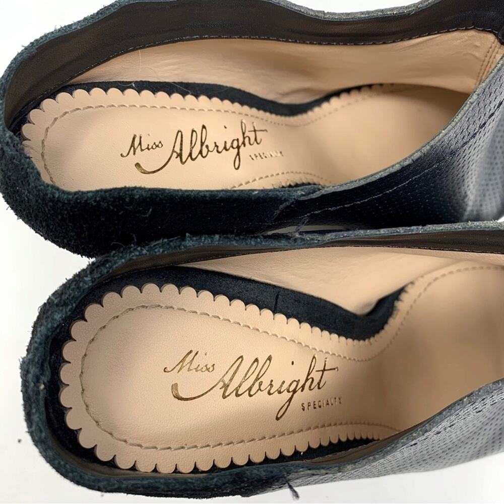 Anthropologie Miss Albright Black Leather Slip On Ankle Booties Size 7 - Picture 8 of 9